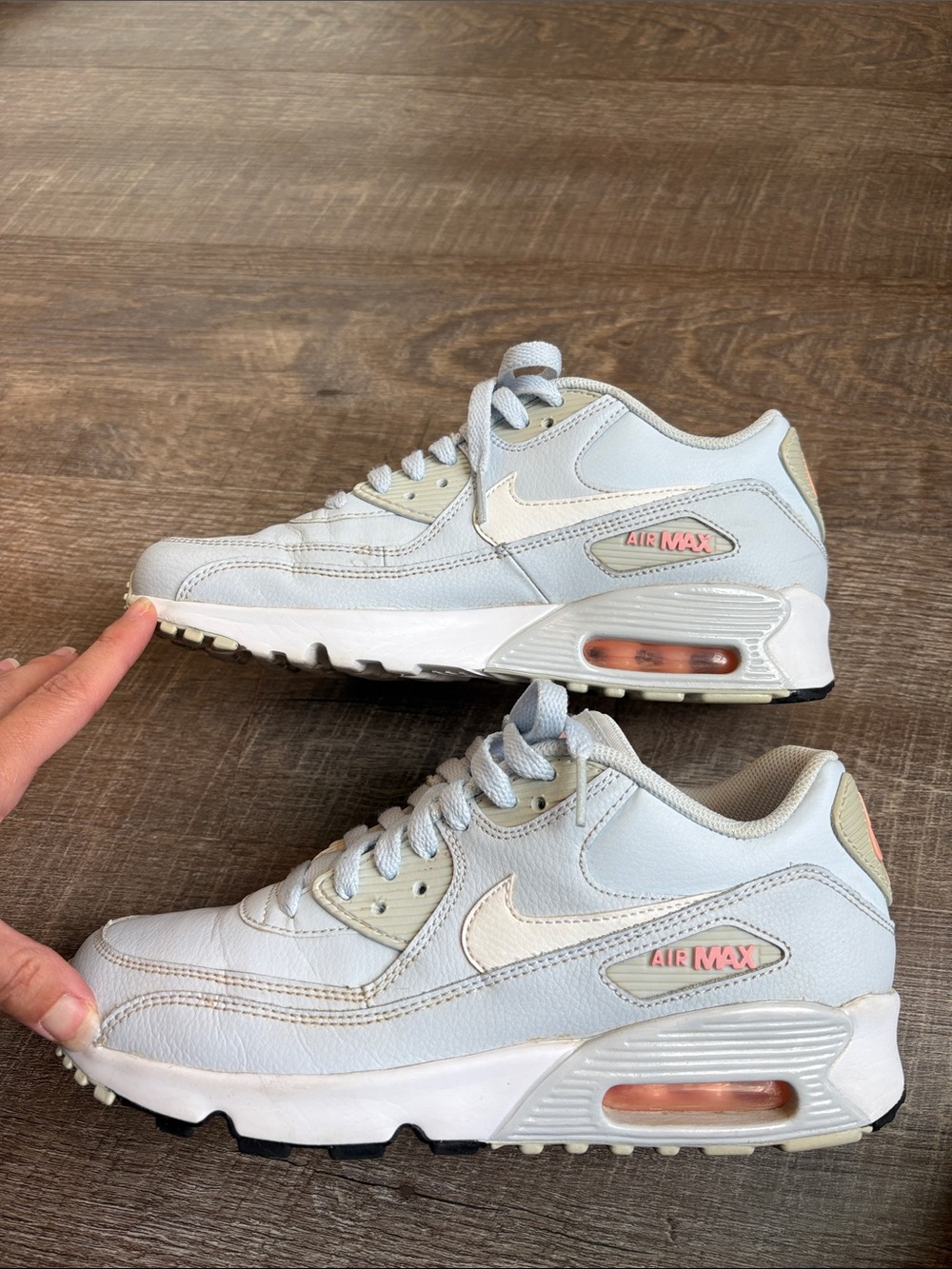 Nike Air Max 90 Leather GS Sneakers Size 6.5Y/Women’s 8 Half Blue Athletic - Picture 5 of 9
